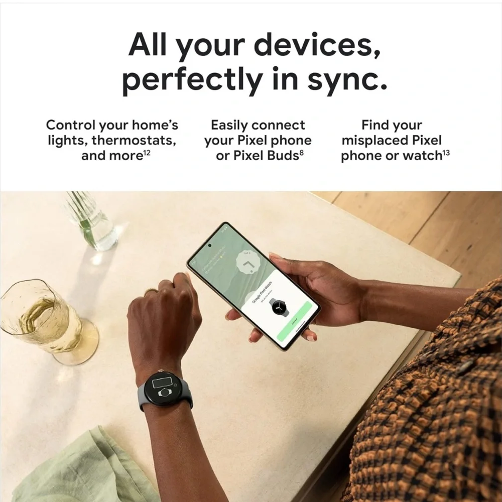 Google Pixel Watch -Silver Stainless Steel case with Charcoal Active band - WiFi